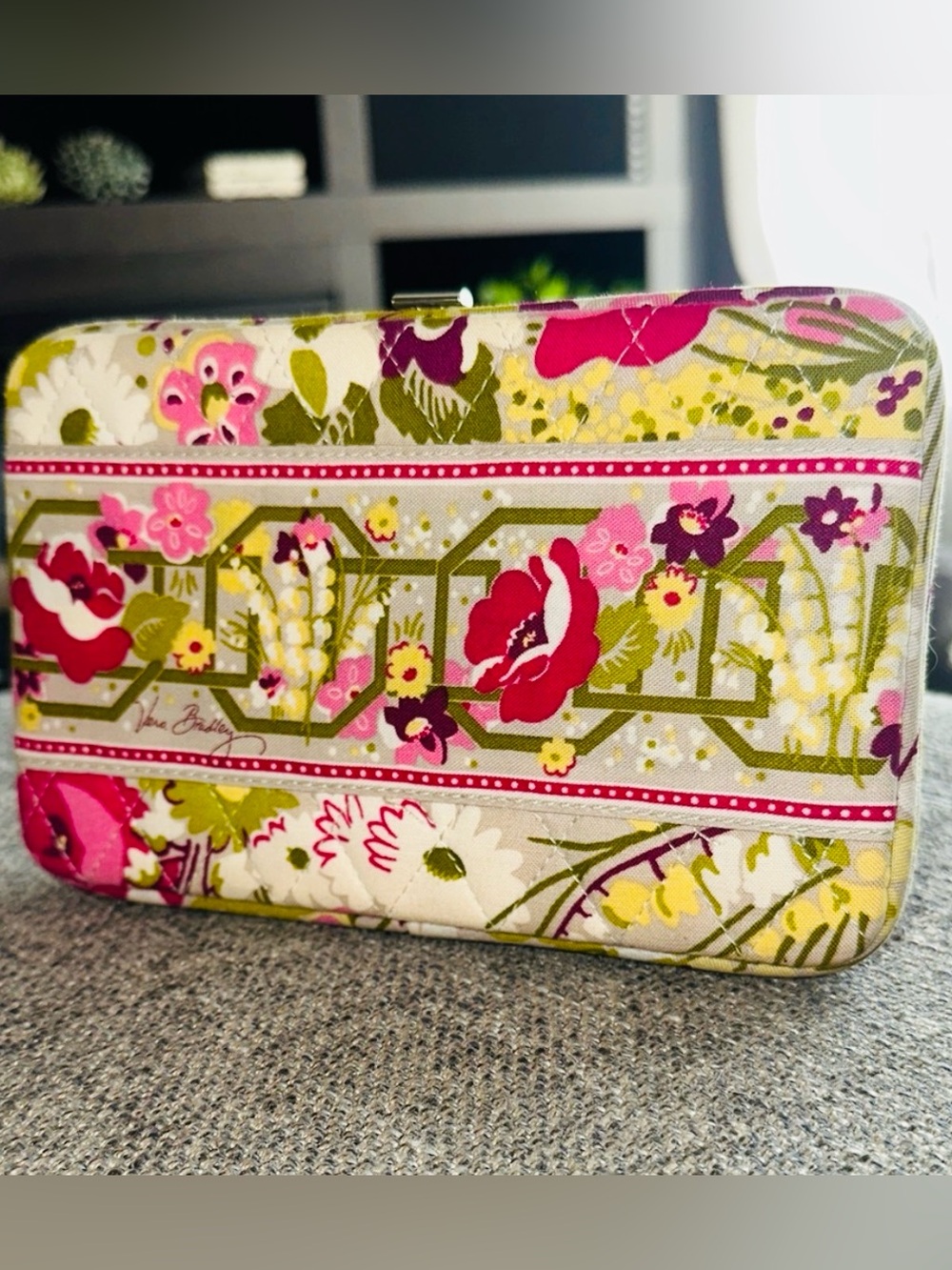 Vera Bradley Floral Pink Green Clutch Wallet